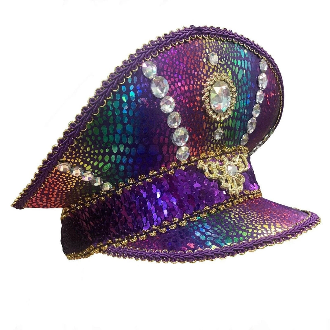 Sweidas Burning Man Purple Hat Visor Sequins Gemstone Festival Costume Mardi Gras Costume Accessories 1 Sweidas Burning Man Purple Hat Visor Sequins Gemstone Festival Costume Mardi Gras Costume Accessories