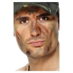 Smiffys Army Miltary Camouflage Costume Make Up - 3 Colours - Black Brown & Green Costume Accessories