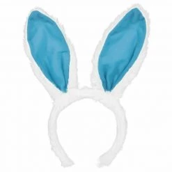 Balloon Agencies Easter Bunny Ears Blue Pink And White Fabric Headband Costume Accessory