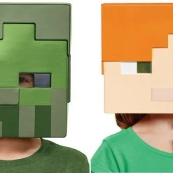 Morris Costumes Costume Accessories Alex Zombie Minecraft Vacuform Costume Mask