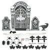 Sunstar 24 Pc Cemetery Tombstone Graveyard Set Skeleton Garden Halloween Decorations