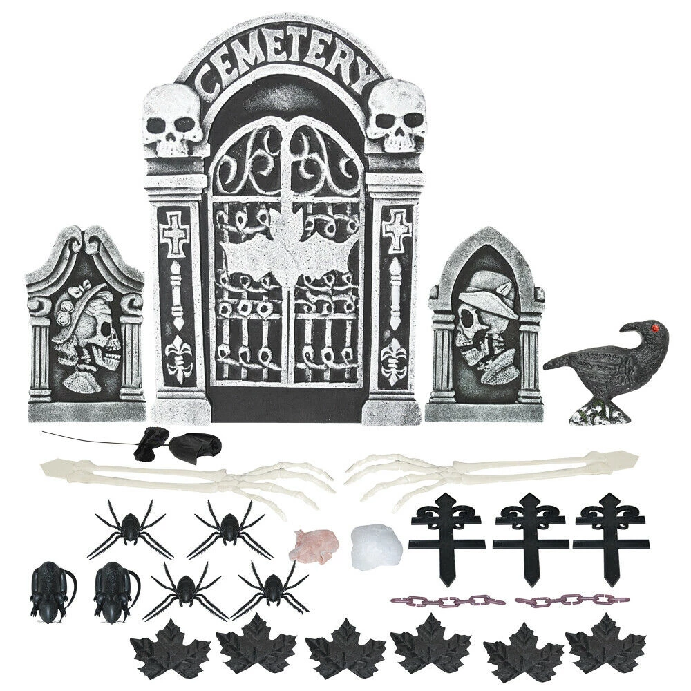 Sunstar 24 Pc Cemetery Tombstone Graveyard Set Skeleton Garden Halloween Decorations 1 Sunstar 24 Pc Cemetery Tombstone Graveyard Set Skeleton Garden Halloween Decorations