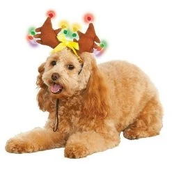 Rubies Reindeer Light Up Christmas Puppy Outfit Pet Xmas Dog Costume Clothes Coat