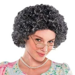 Balloon Agencies Wigs Granny Curly Old Lady Costume Ladies Wig