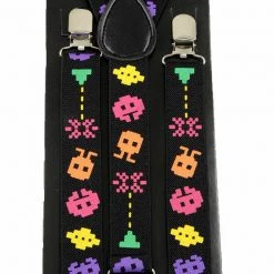 Tomfoolery Costume Accessories Alien Space Invaders Atari 80s Suspender Braces Geek Costume Braces
