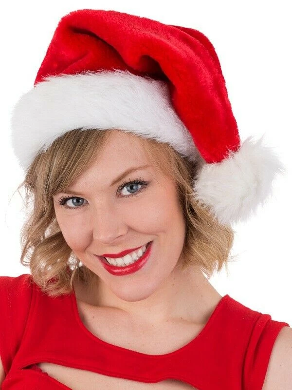 Tomfoolery Deluxe Christmas Plush Pom Soft Santa Hat Fur Covered Adult Thick Christmas Costume Accessories 1 Tomfoolery Deluxe Christmas Plush Pom Soft Santa Hat Fur Covered Adult Thick Christmas Costume Accessories