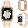 Elegancensplendour Rhinestone Apple Watch Band Bracelet & Diamante Glass Screen Protector
