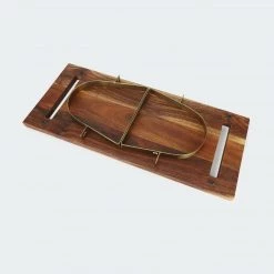 Kmart Home & Garden Wooden Rectangle Grazing Cheese Platter Serving Stand Tray Gold Coloured Handle 8 Kmart Home & Garden Wooden Rectangle Grazing Cheese Platter Serving Stand Tray Gold Coloured Handle