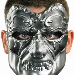 Morris Costumes Evil Masquerade Silver Mask Ornate Details Costume Accessory Costume Accessories