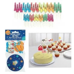 Balloon Agencies Barnyard Assorted Parasol Blast Off Cupcake Cases And Pick Sets