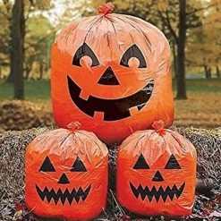 Balloon Agencies Halloween Props/Decoration Pumpkin Lawn Garbage Bags Halloween Decoration Props Set Of 3