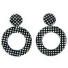 Tomfoolery Costume Accessories 40s 50s 60s Retro Black & White Polka Dot Hoop Earrings Costume Jewellery