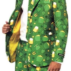 Morris Mens Green St. Patrick's Day Stylish Irish Shamrock Icons Suit 5 Morris Mens Green St. Patrick's Day Stylish Irish Shamrock Icons Suit