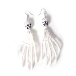 Unbranded Halloween Costumes Black White Skeleton Hand Earrings Halloween Costume Accessory
