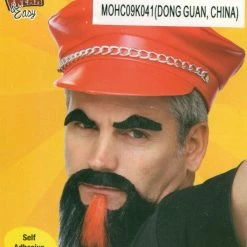 Morris Costumes Costume Accessories Mens Devil Facial Hair Moustache Beard & Red Goatee Halloween Accessory