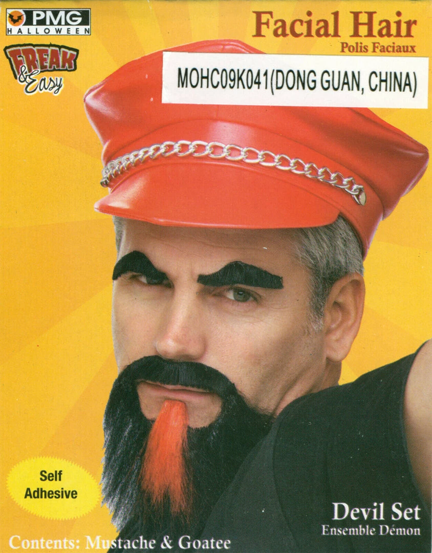 Morris Costumes Costume Accessories Mens Devil Facial Hair Moustache Beard & Red Goatee Halloween Accessory 1 Morris Costumes Costume Accessories Mens Devil Facial Hair Moustache Beard & Red Goatee Halloween Accessory