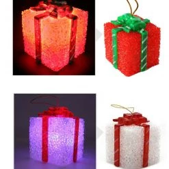 JD Party 6pc Christmas Tree Light Up Decoration Kit Santa Hat Boot Gift Ornament Christmas Decorations