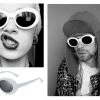 Tomfoolery Vintage Nirvana Kurt Cobain Sunglasses Round Clout Mens Ladies White Costume Accessories