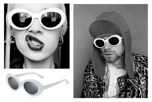 Tomfoolery Vintage Nirvana Kurt Cobain Sunglasses Round Clout Mens Ladies White Costume Accessories 1 Tomfoolery Vintage Nirvana Kurt Cobain Sunglasses Round Clout Mens Ladies White Costume Accessories