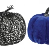 Balloon Agencies Glitter Web Covered Pumpkin Blue Velvet Halloween Decoration