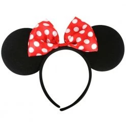 Tomfoolery Minnie Mouse Ears With Red Polka Dot Bow Deluxe Headband