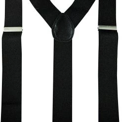 Sweidas Costume Accessories 1920s Gangster Suspender Braces Velour Hat Satin Tie Mens Costume Accessory