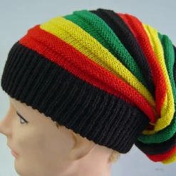 Aussie Toys Bob Marley Jamaican Rasta Beanie Hat Striped Warm Winter 70s Hat Costume Accessories