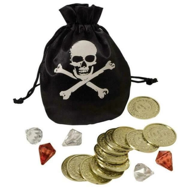 Balloon Agencies Pirate Treasure Pouch With Gems And Coins Costume Accessory 1 Balloon Agencies Pirate Treasure Pouch With Gems And Coins Costume Accessory