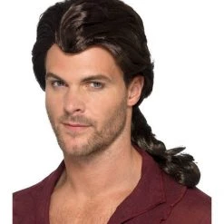 Fun World Pirate Bandana Scarf With Wig Jack Sparrow Caribbean Hair Beads LADIES MENS Wigs