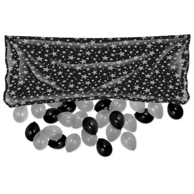 Balloon Agencies Party Supplies Balloon Release Drop Bag Black Silver Gold Stars 3 Balloon Agencies Party Supplies Balloon Release Drop Bag Black Silver Gold Stars