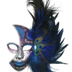 Tomfoolery Elegant Feather Mardi Gras Ladies Masquerade Mask Costume Accessories