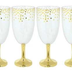 Balloon Agencies Confetti Design Jumbo Champage Glasses 1.7 Ltrs Lolli Buffet Jars Pack Of 4 Or 6 Party Supplies