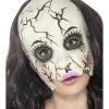 Smiffys Halloween Costumes Broken Doll Latex Halloween Mask Costume Accessory