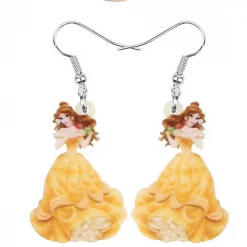 AliExpress Fashion Jewelry Disney Princess Earrings Ariel Aurora Cinderella Jasmine Belle Snow White Elsa