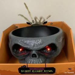 Unbranded Animated Scary Skull & Hand Grabbing Candy Bowl Halloween Decoration Prop