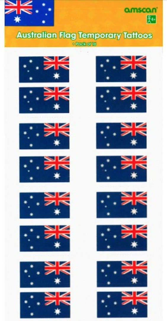 Balloon Agencies Costume Accessories Commonwealth Games Australia Day 16Pk Of Australian Flags Tattoos Waterproof 1 Balloon Agencies Costume Accessories Commonwealth Games Australia Day 16Pk Of Australian Flags Tattoos Waterproof