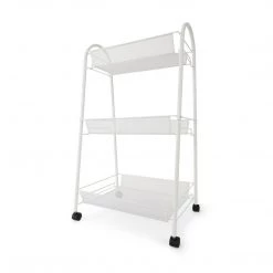 Kmart Home & Garden 3 Tier Bathroom Cosmetics Trolley Storage Cart Rack Shelf Organiser | WHITE