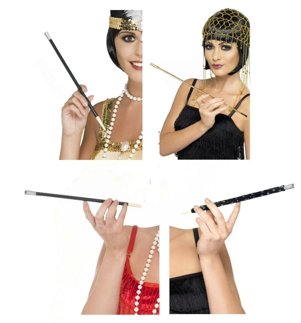Smiffys 20s Flapper Real Cigarette Holder With 2 Fake Cigarettes Rhinestone 1 Smiffys 20s Flapper Real Cigarette Holder With 2 Fake Cigarettes Rhinestone