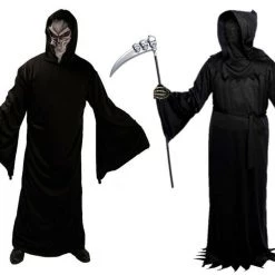 Unbranded Grim Reaper Grave Ghoul Black Hood Mens Halloween Costume