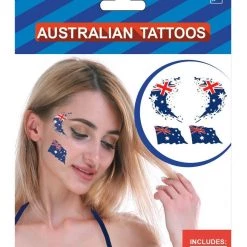 JD Party Costume Accessories Australian Flag Map Temporary Tattoos Accessory Stickers Australia Day