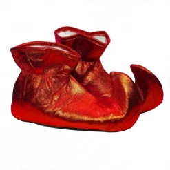Sweidas Christmas Costume Accessories Santa Helper Metallic Red Adult Christmas Elf Shoes Costume