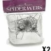 Aussie Toys 2 Packs Of Stretchy Spider Web Cobweb & Spiders Halloween Decorations Upto 2M