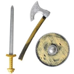 JD Party Sword, Axe & Shield Accessory Set Kids Toy Knight Guard Costume Pretend Play