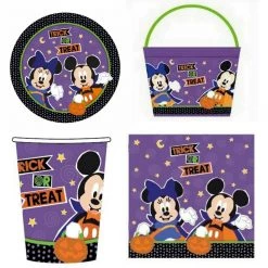 Rubie's Party Supplies Disney Trick Or Treat Halloween Plates Paper Cups Lunch Napkin Treat Bucket