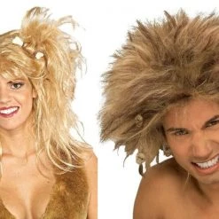 Rubie's Crazy Caveman Cavewoman Blonde Wig Ladies Mens Costume
