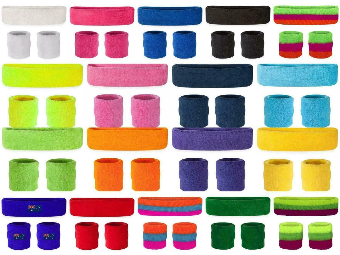 Unbranded Clothing Apparel Fluro Neon Sweatbands Wristbands Headband Tennis 80s Costume Accessory 1 Unbranded Clothing Apparel Fluro Neon Sweatbands Wristbands Headband Tennis 80s Costume Accessory