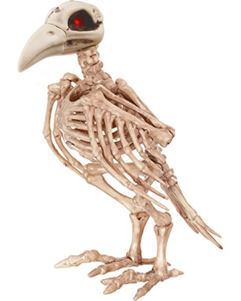 Sweidas Halloween Props/Decoration 30cm Animated Light Up Skeleton Crow With Expanding Wings Hallloween Prop 2 Sweidas Halloween Props/Decoration 30cm Animated Light Up Skeleton Crow With Expanding Wings Hallloween Prop