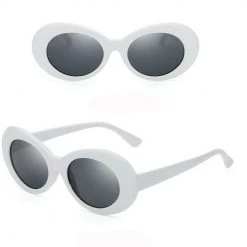 Tomfoolery Vintage Nirvana Kurt Cobain Sunglasses Round Clout Mens Ladies White Costume Accessories