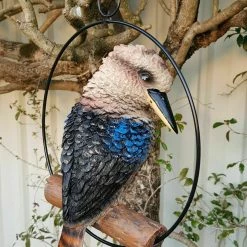 MALMAR 25cm Realistic Kookaburra Bird In Hanging Ring Australian Native Garden Ornament Home & Garden 7 MALMAR 25cm Realistic Kookaburra Bird In Hanging Ring Australian Native Garden Ornament Home & Garden