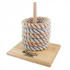 ABT Formular Sports 6 Quoits Set Rope Ring Toss / Wooden Base Kids Toys Sports Fun Home & Garden